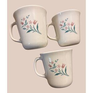 Corelle Spring Blossom Floral Coffee Mugs Set Of 3